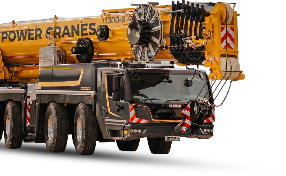Yellow mobile crane